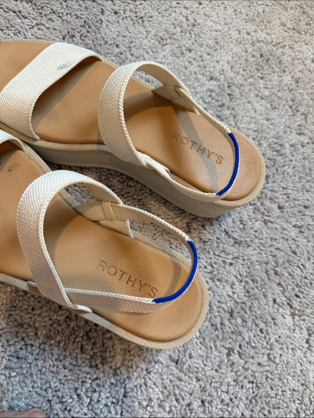 Rothy's Cream Slingback Dual-Strap Sandals - Picture 3 of 7